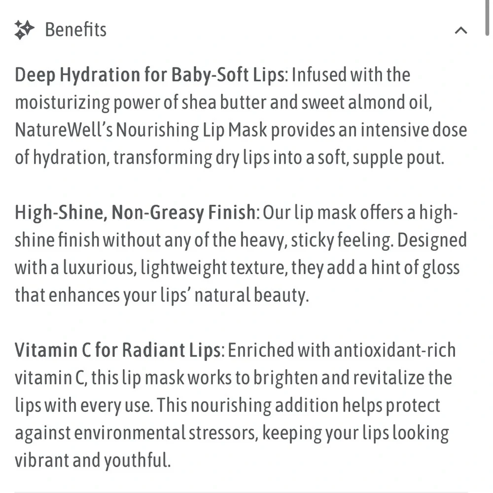 NatureWell Moisturizing Lip Mask- Vanilla, NEW